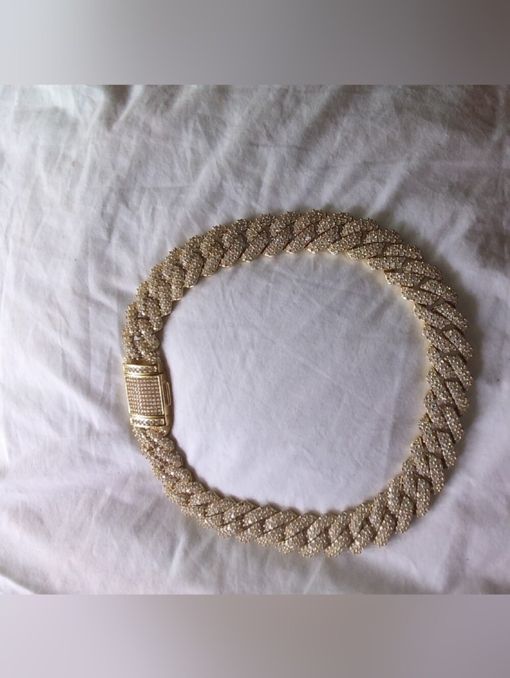 Gold Tone Stone Link Necklace Women Jewelry